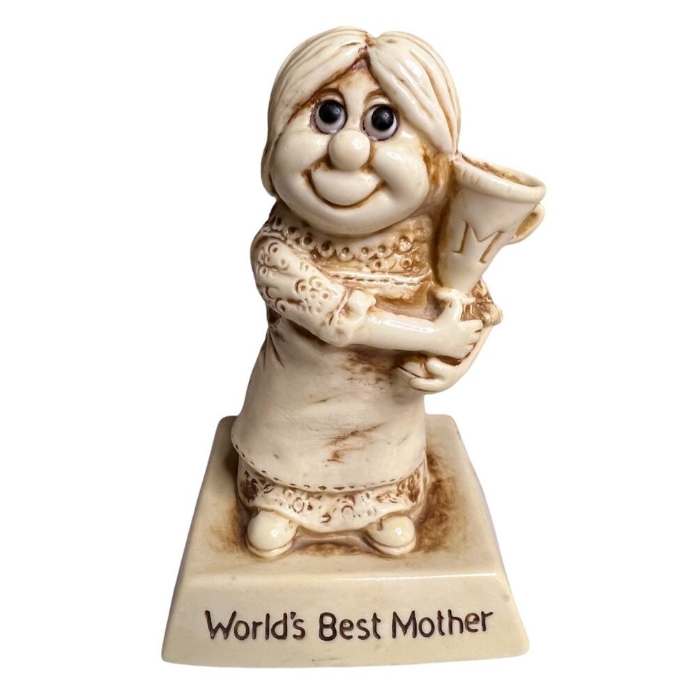 Vintage Russ Berrie & Co. 1975 Worlds Best Mother Sillisculpt Figurine